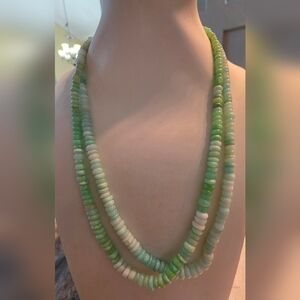 SET OF BLUE AND GREEN PERUVIAN OPAL NECKLACES 20 INCHES 925 STERLING SILVER